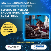 corsi ITS academy ENGIM per tecnico superiore esperto veicoli endotermici ibridi ed elettrici